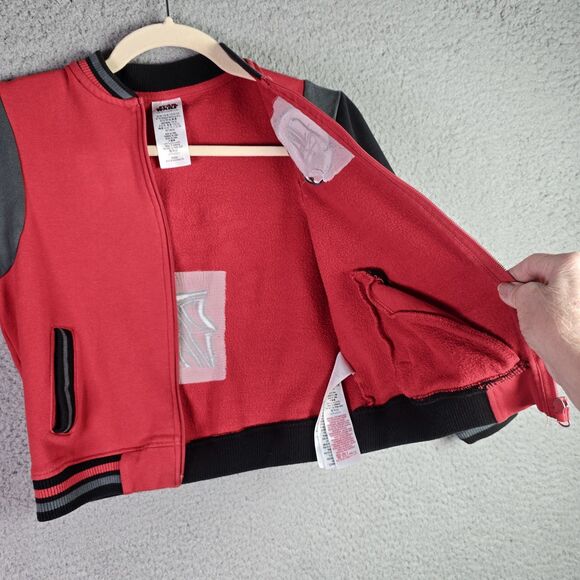 Star Wars Darth Vader Varsity Jacket Boys 7 8 Red Black Disney Graphic Fleece - Picture 8 of 15